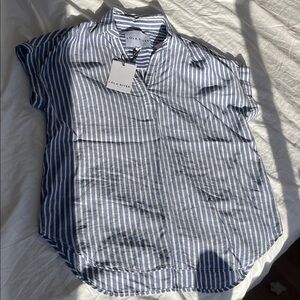 Lola River Blue & White Striped Button-Down Women's Shirt